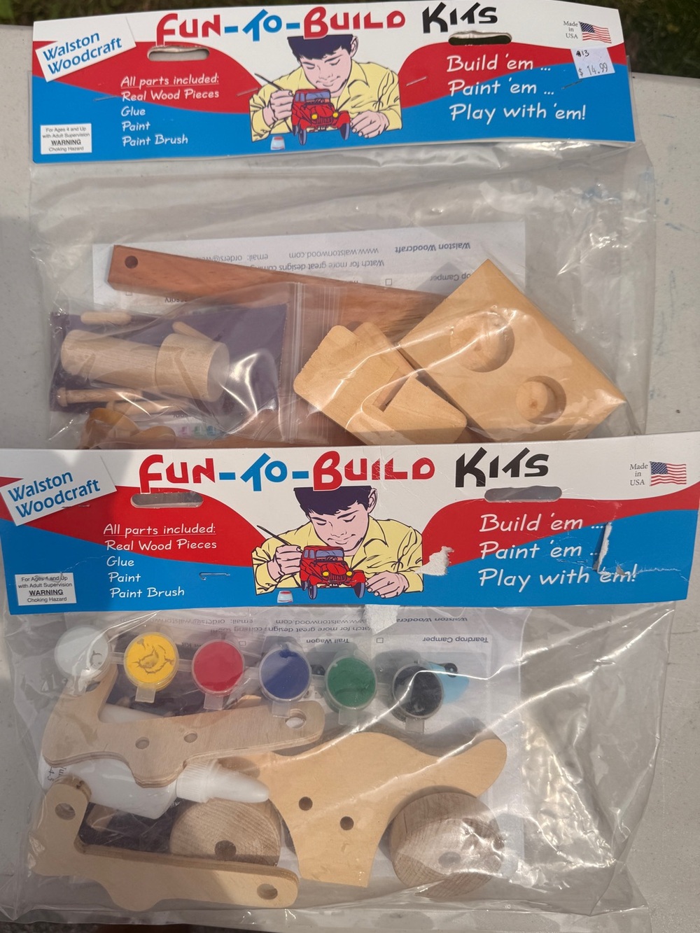 Waltson Woodcraft Fun To Build Kits Tugboat & Street Bike NEW